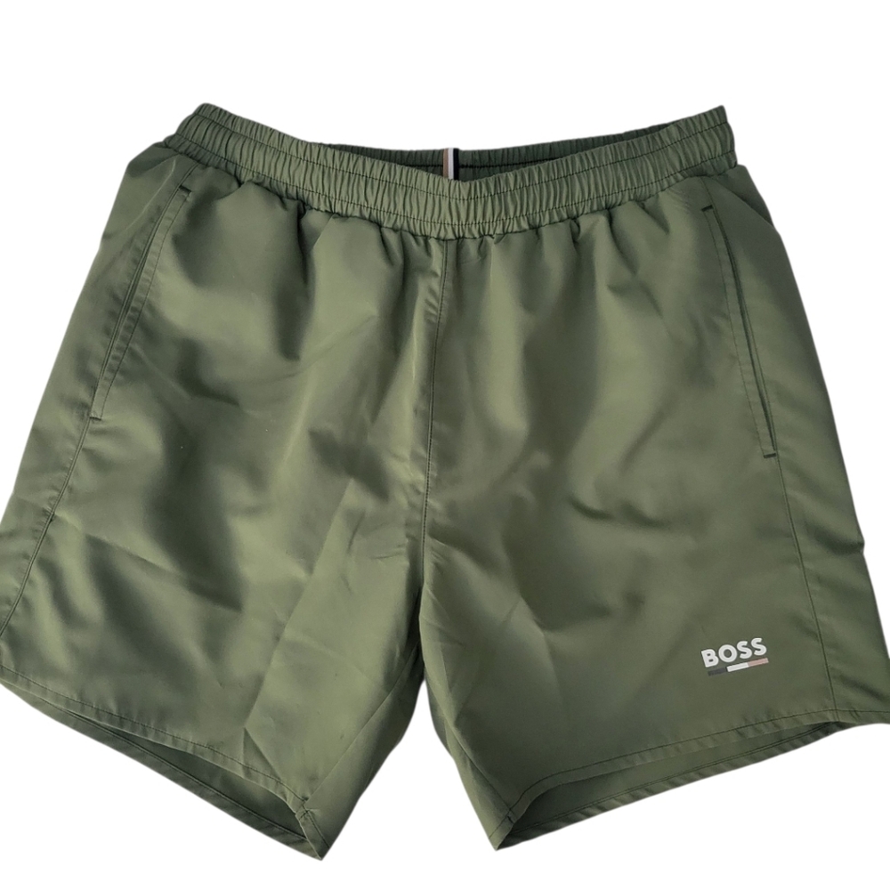 HUGO BOSS Quick Dry Green Swim Trunks M NWT